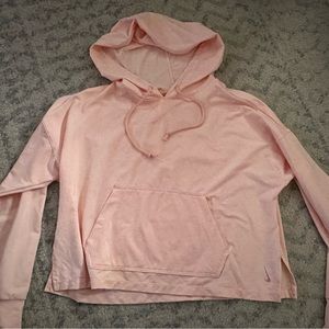 Light pink Nike cropped hoody workout material